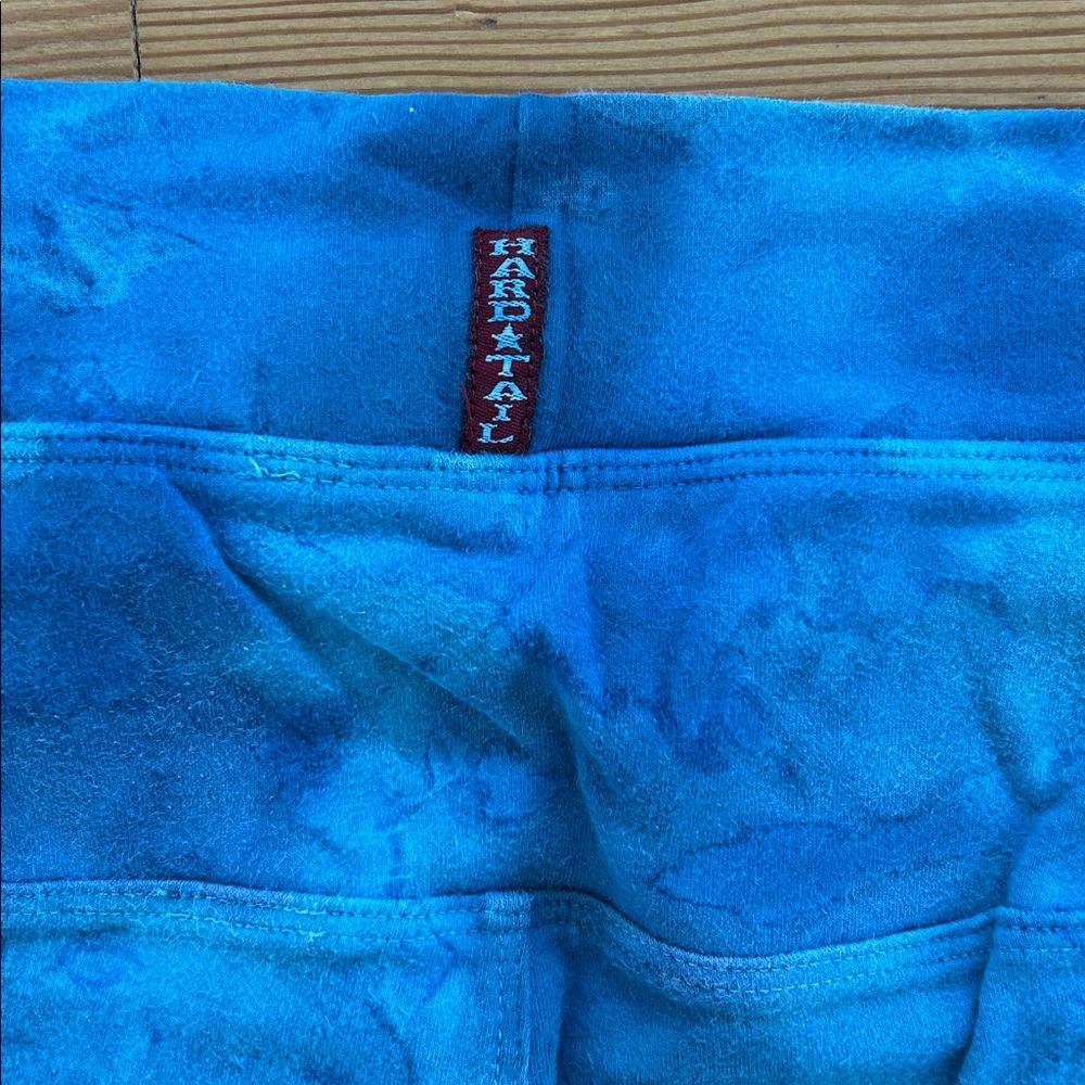 HARD TAIL FOREVER tie dye blue capri yoga leggings size S 90% cotton 10% lycra - Picture 7 of 13